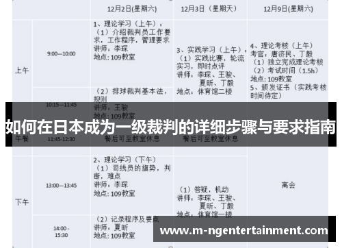 如何在日本成为一级裁判的详细步骤与要求指南